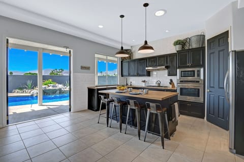 Bar seating and perfect views to the pool
