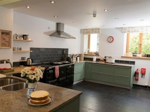 Spacious kitchen with four-oven Aga