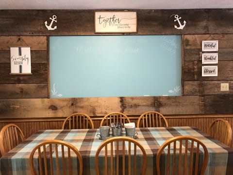 Dining with chalkboard