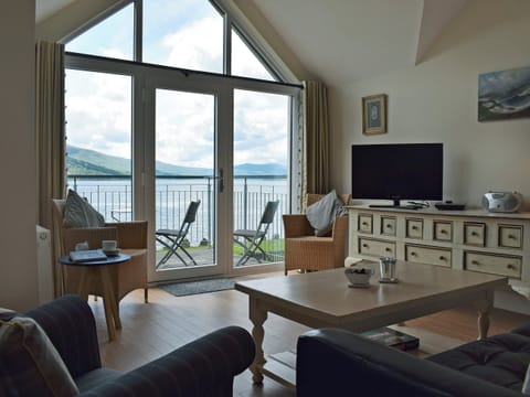 Cosy living area with breathtaking views | The Bothy, Fearnan, near Aberfeldy