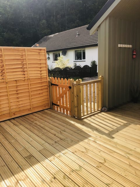 Woodlea in the background but plenty privacy, one of us is about in the evening 