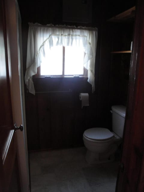 Basic bath with shower, sink, toilet and mirror.  Scheduled remodel winter 2019.