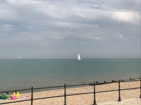 Beach nearby, sun loungers