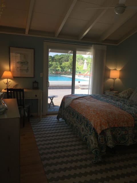 Master bedroom leads out to pool