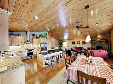 Huge kitchen island seats four