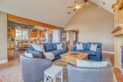 Living with fireplace