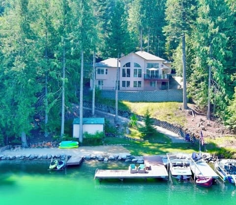 Waterfront, 2 boat lifts and a jet ski lift.  Flat beach/ grass area w/ fire pit