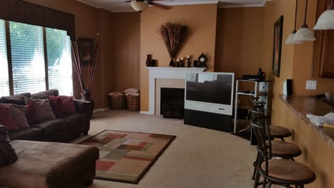 TV, fireplace, DVD player