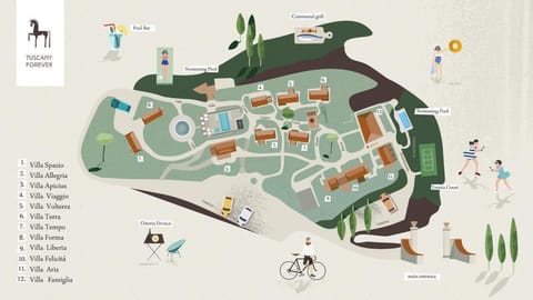 TUSCANY FOREVER RESIDENCE  VILLA  FAMIGLIA  GROUND  FLOOR APARTMENT no.2    Pools , tennis court , restaurant...