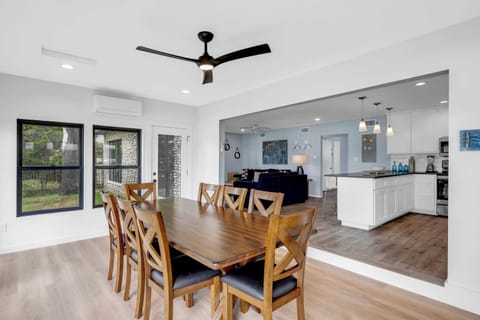 Dining table seats eight guests