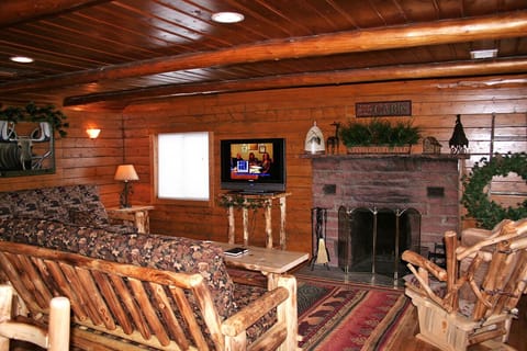 TV, fireplace, DVD player, video library