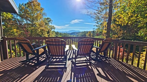Enjoy the views of Mount LeConte from one of our 4 brand new poly rocking chairs