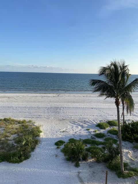 On the beach, sun loungers, beach towels