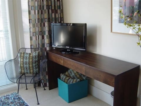 Master bedroom TV and desk