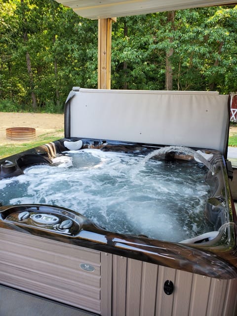 Relaxing hot tub