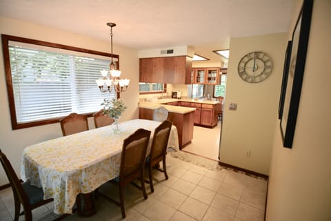 Main dining table between the kitchen and living room.