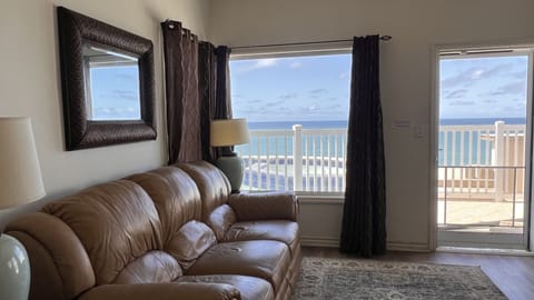 Living room with view of the ocean