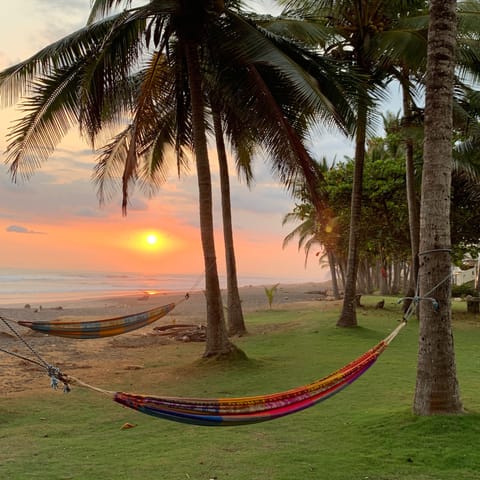 On the beach, beach towels