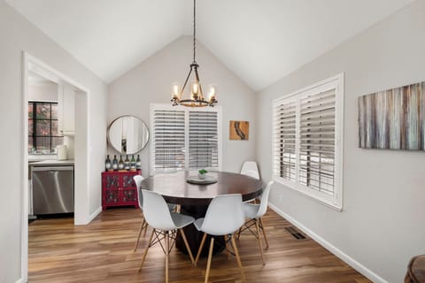 Dining room overlooking back patio