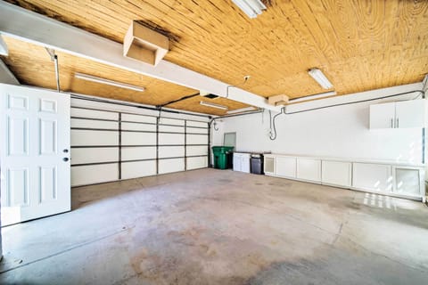The home has 2 spots available in the garage.