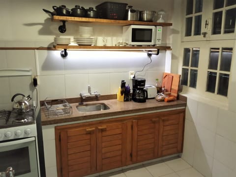 Fridge, microwave, oven, coffee/tea maker