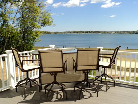 Cape Cod Beach Rental: Enjoy Drinks on Water Front Balcony Off Our Living Room.