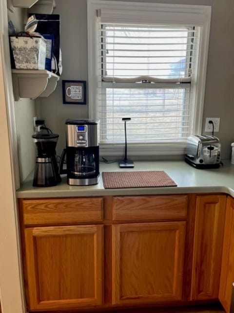 Separate coffee bar to keep the late risers out of the kitchen