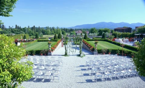 Outdoor banquet area