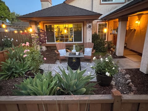 Sitting area in front of house