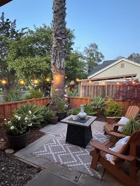 Sitting area in front of house