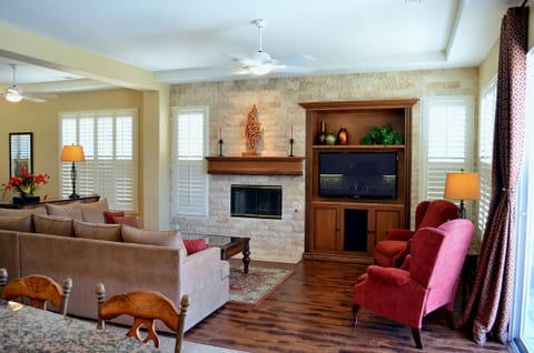 Inviting Living Area designed for comfort including 2 reclining wing back chairs