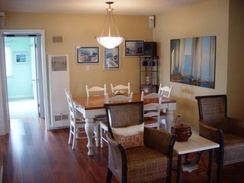 Dining room looking toward ocean view bedroom