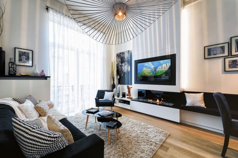 Living Room with High Quality Convertible Bed