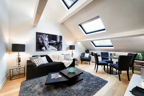 Living Room with High Quality Convertible Bed