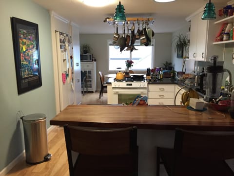 Open Design and Bar that separates kitchen and living