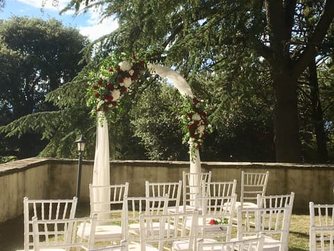 Outdoor banquet area