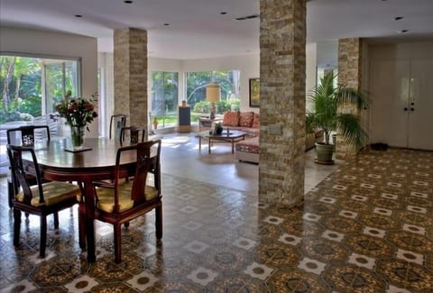 Dining room, entryway, and living room 