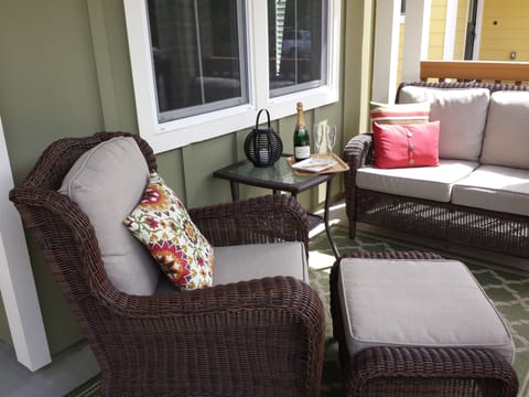 A cozy front porch for a nice wine tasting.