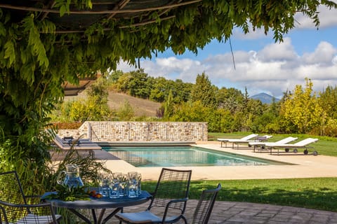 Gazebo by swimming pool