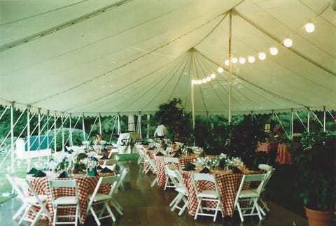 Outdoor banquet area