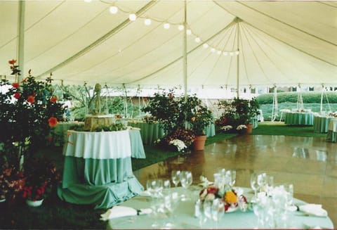 Outdoor banquet area