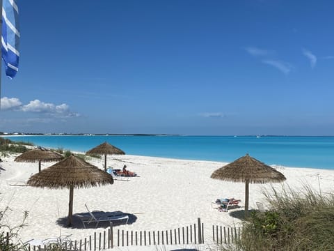 Beach nearby, beach umbrellas, beach towels