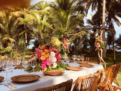 Outdoor banquet area