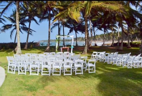 Outdoor banquet area