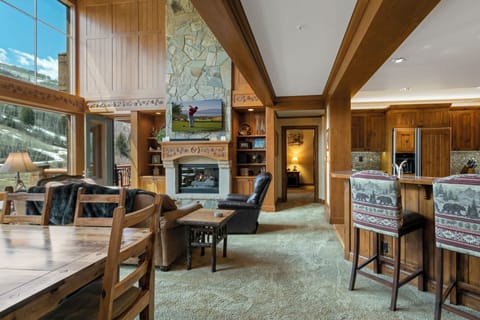 Great room looking to second master bedroom.