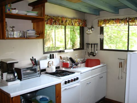 Fridge, oven, stovetop, coffee/tea maker