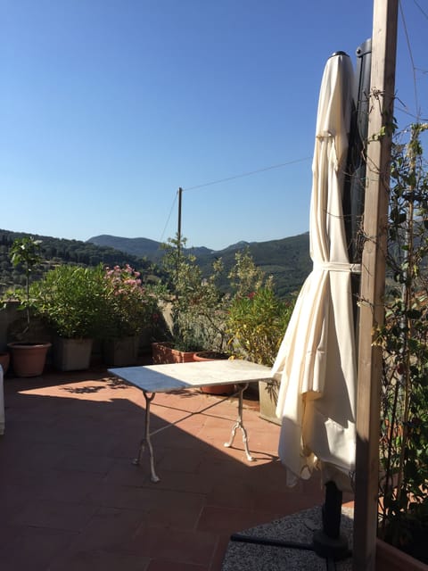 Terrace  - view on the hills