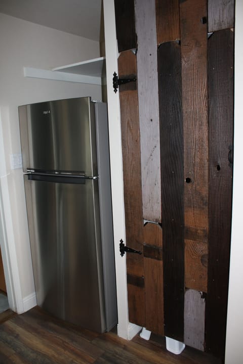 fridge and pantry door.
