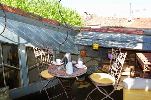 Terrace facing the sunset