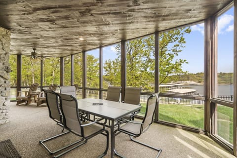 Dine on the screened in porch